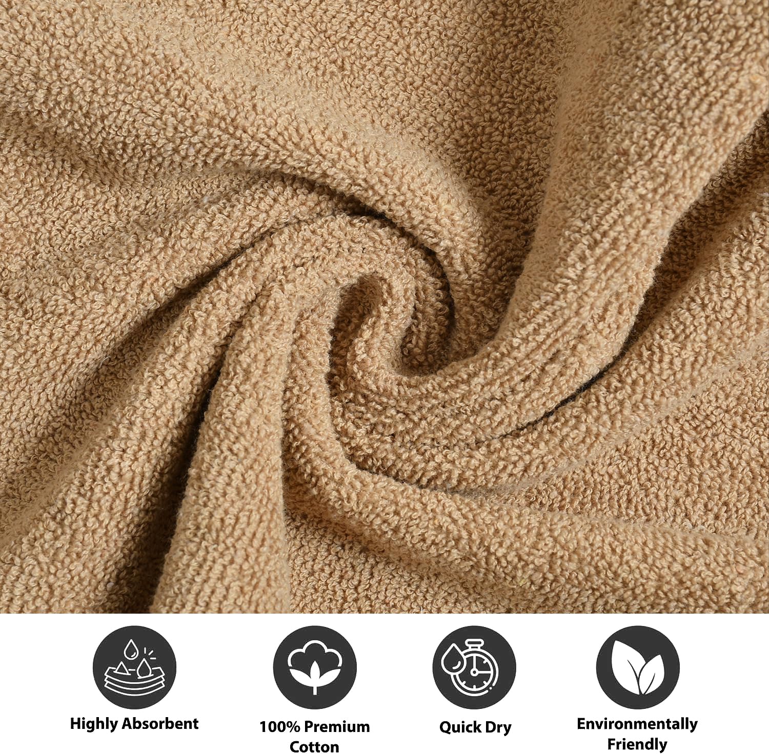 Fresh From Loom Luxury Fur Collection Hand Towel 500 Gsm Napkins Cotton High Absorbency Double Stitched Size (Beige) - Set Of 6