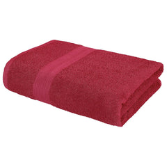 Bedspun Cotton Bath Towel 400 Gsm | Gym, Workout, Super Soft Absorbent, Lightweight, Ultra Absorbent, Quick-Drying Towel (Wine Red) - 1 Pcs