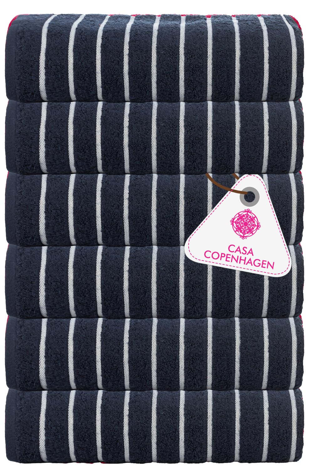 Casa Copenhagen Egyptian Cotton Ecstatic Hand Towel 740 Gsm (Navy)- 6 Pcs