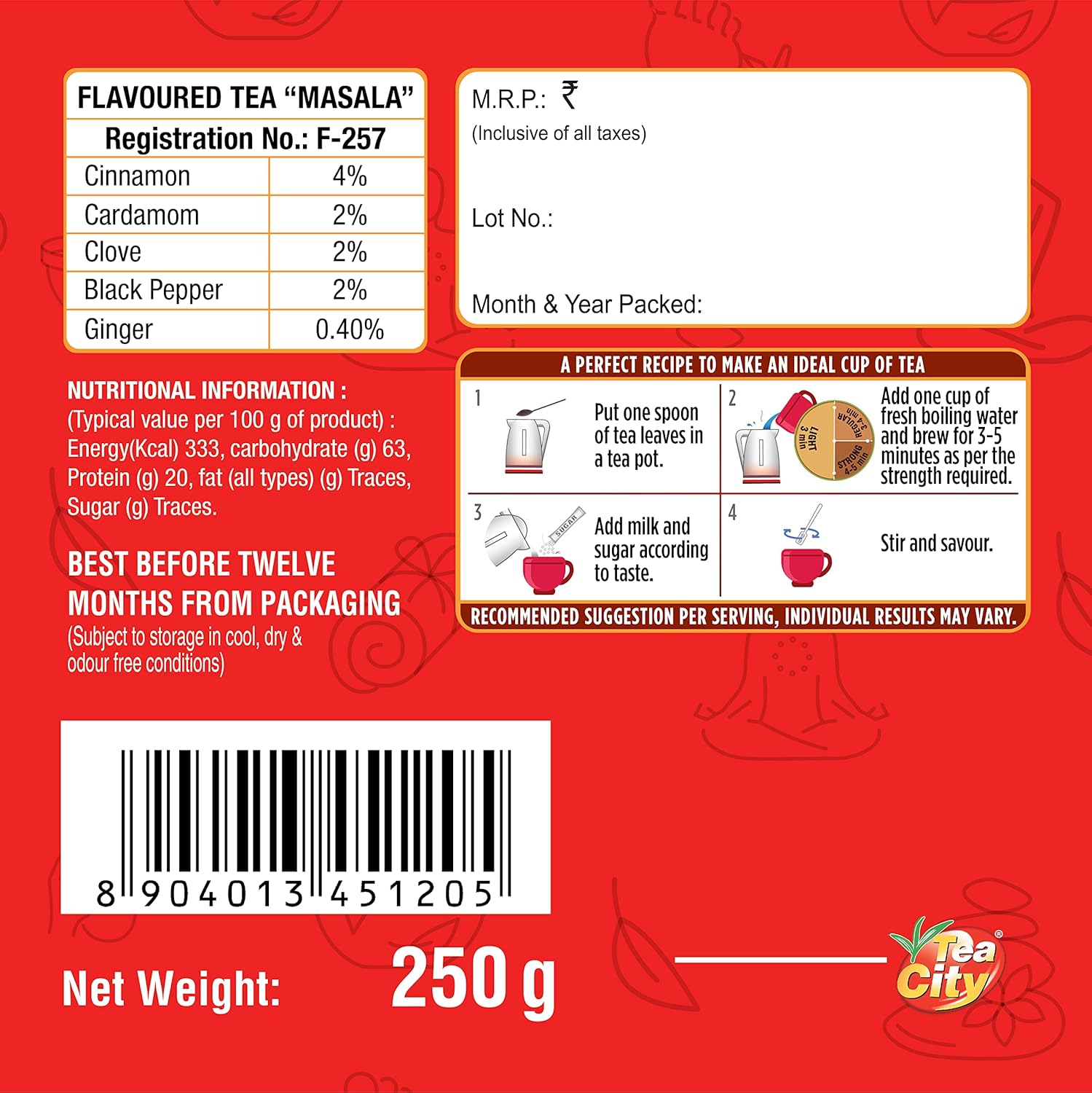 Goodricke Super Cup Premium Masala Chai - Pack Of 3 X 250gm, 8.8 Ounce Each | 100% Natural Spices - Ginger, Clove, Black Pepper, Cinnamon & Cardamom | Immunity Booster Masala Chai Patti