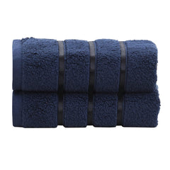 Spread Spain 100% Cotton Hand Towel 600 Gsm | Soft, Fluffy, Super Absorbent & Quick Dry Towels For Pool, Spa & Gym (Navy Blue) -Set Of 2