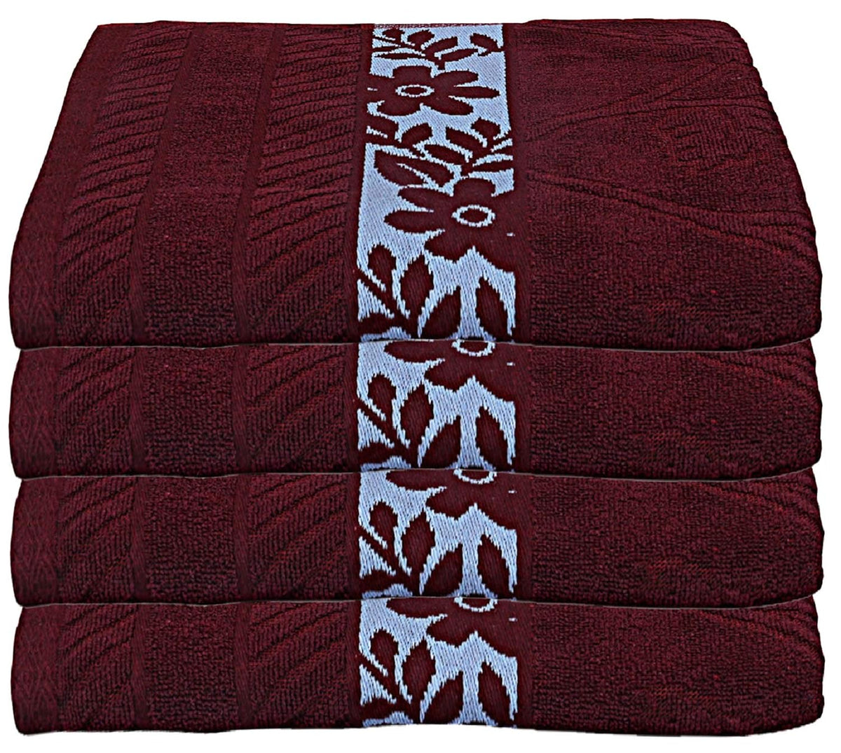 Kuber Industries Cotton Bath Towel 480 Gsm | Pack Of 4 (Maroon)