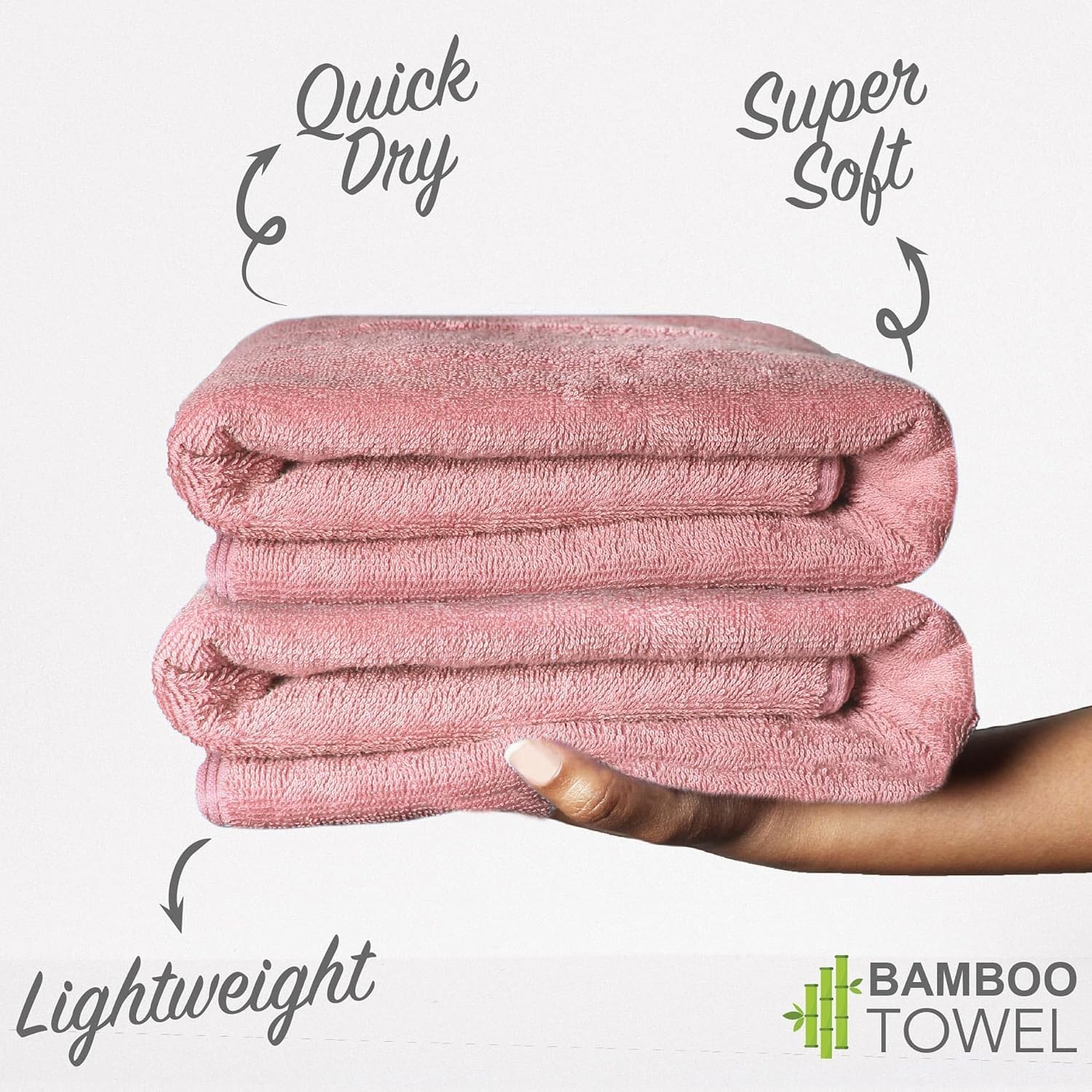 Heelium Bamboo Bath Towel 3x Softer & Quick Drying 400 Gsm (Peach)