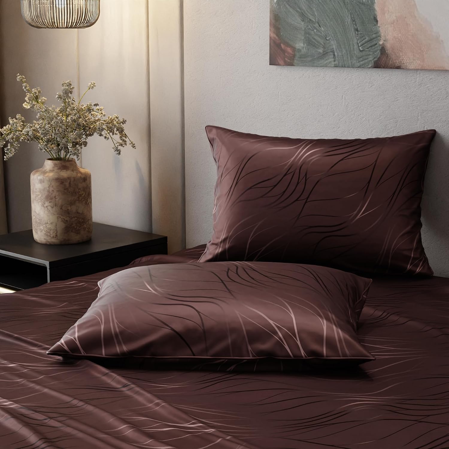 Super King Bedsheet With 2 Pillow Covers - 108 X 108 Inches, Brown | Hypoallergenic, Breathable, Gentle On Skin & Hair, Fade & Wrinkle Resistant, Wedding Gift For Couples