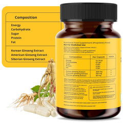Not Shy Triple Ginseng Blend Of Korean, American & Siberian Ginseng, For Men & Women | 30 Veg Capsules 100gm 0.2lbs Each Pack Of 2