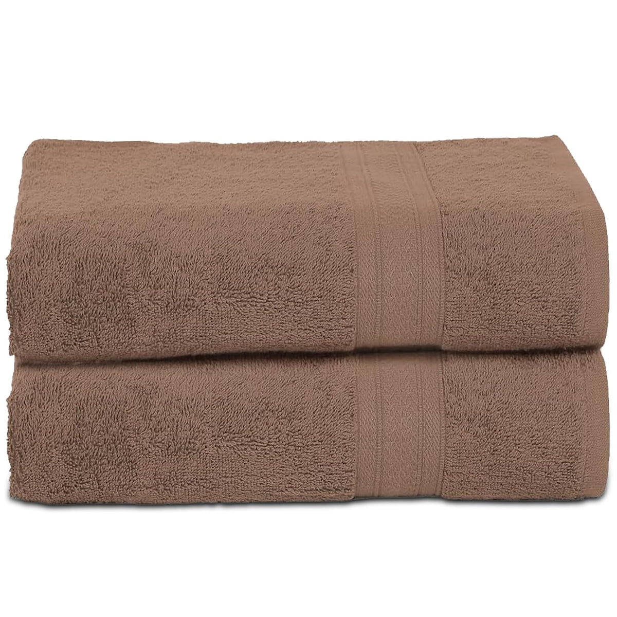 Ambra Linens Highly Absorbent Towels Set, 500 Gsm | 100% Cotton Soft And Plush All Seasons Use, Large Everyday Use, Durable (2 Pieces) | Brown