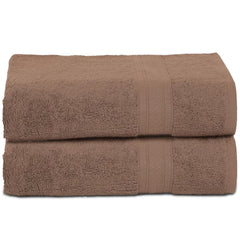Ambra Linens Highly Absorbent Towels Set, 500 Gsm | 100% Cotton Soft And Plush All Seasons Use, Large Everyday Use, Durable (2 Pieces) | Brown