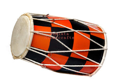 Handmade Mango Wood Baby Dholak - Multicolor | Perfectly Symmetric Round Dholak - Dholak For Festival, Wedding, Satsang | Punjabi Dhol Drum, Housewarming Gifts