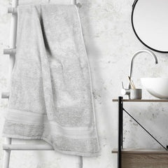 Trident Soft Comfort Air Rich 100% Cotton Bath Towels 500 Gsm | Large Size Bathroom Towels For Men/Women (Silver)