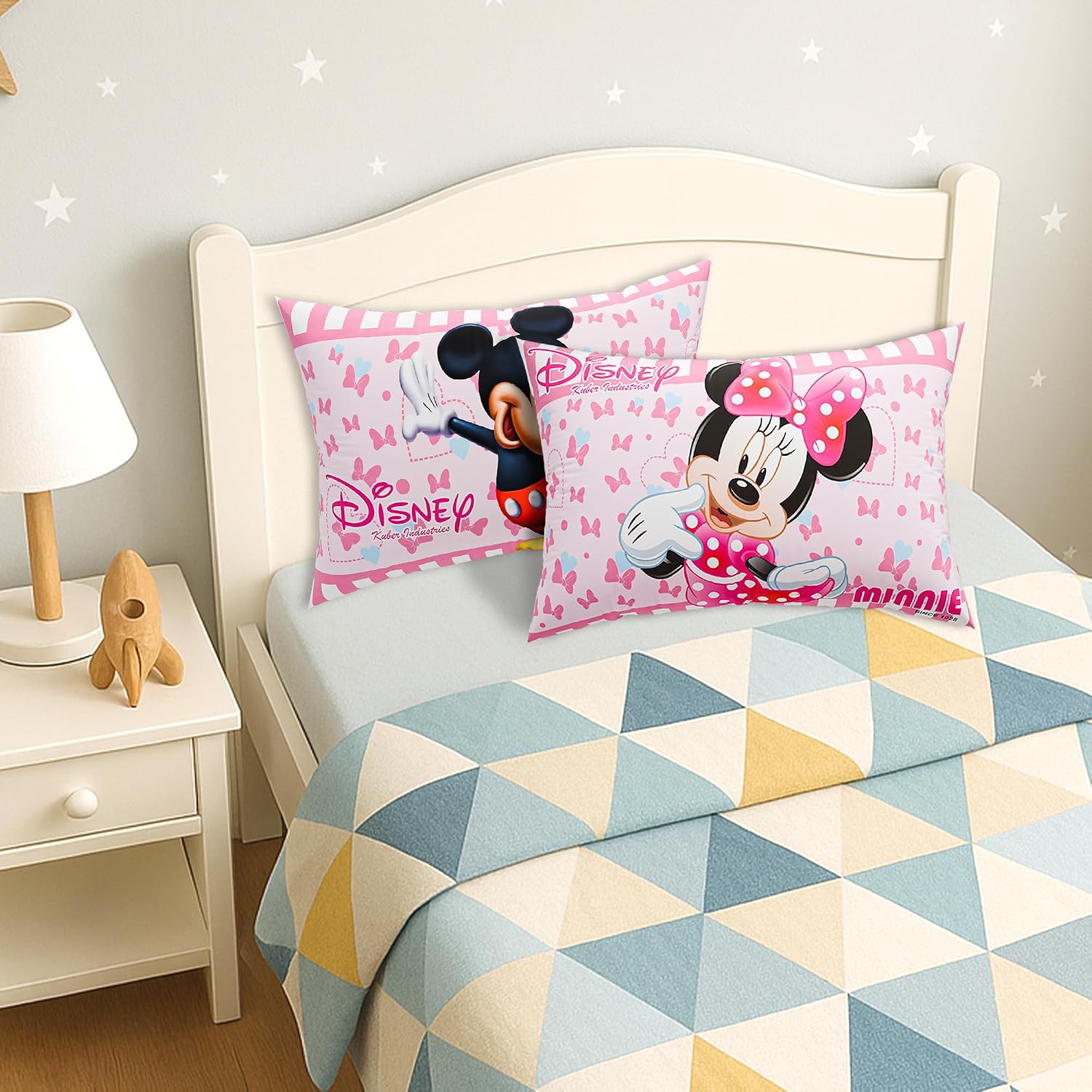Microfiber Pillows For Bed, Soft Pillow For Sleeping, Disney Print - Pink - 16 X 24 Inch | Washable & Neck Support Pillows | For Sleeping Bedroom & Living Room, Suitable For All Sleepers