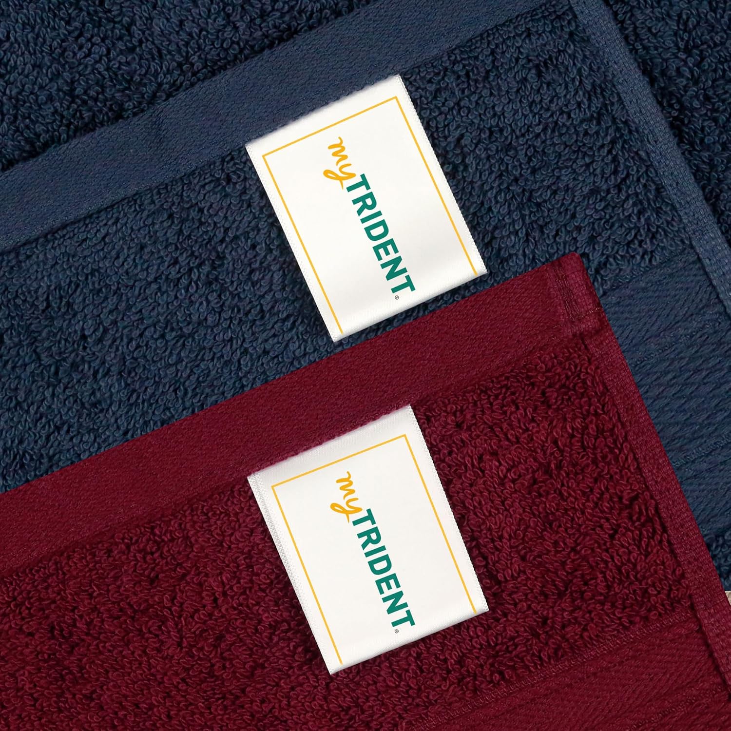 Mytrident Soft Comfort Air Rich 100% Cotton Hand Towel 800 Gsm | Highly Absorbent Towels For Men & Women Hand Towel (Wine Red & Navy) - 4 Pcs