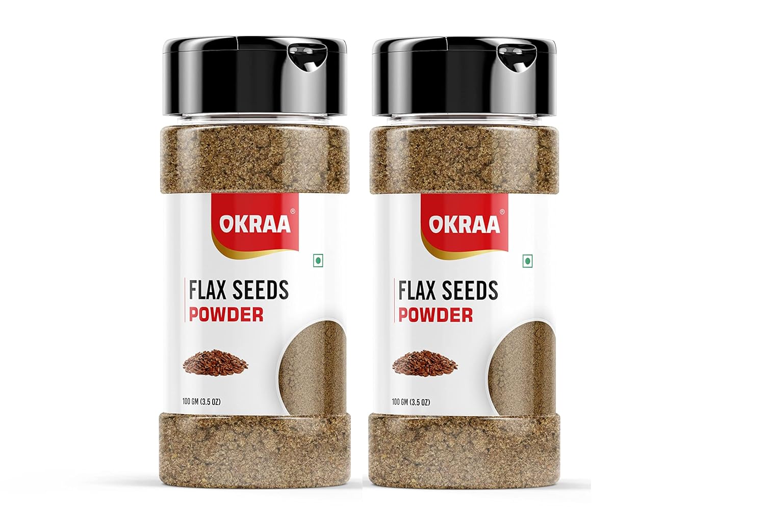 Okraa Flax Seed Powder, Rich In Dietary Fiber & May Improve Cholesterol | 100gm 0.2lbs Each Pack Of 2