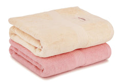 Bathriene 100% Bamboo Large Size Bath Towel 1200 Gsm | Luxury Bath Towel Highly Absorbent, Ultra Soft & Anti Microbial (Plush Pink) - Pack Of 2