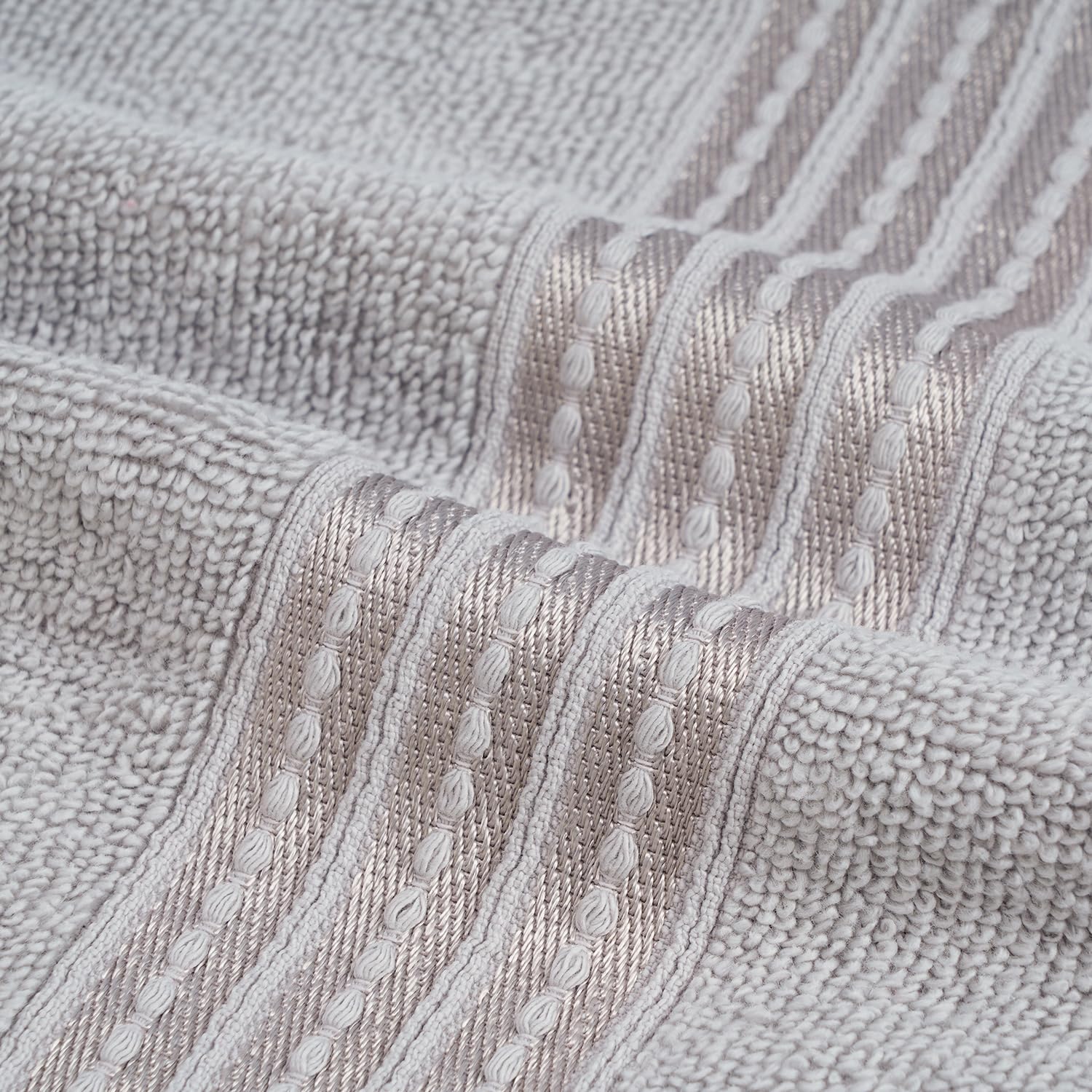 Micro Cotton Remy Basel Luxury Terry Cotton Bath Towel 550 Gsm | Super Comfortable 100% Long Staple Cotton Bath Towel (Silver Grey)