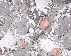 Single Bedsheet With 1 Pillow Cover - 57 X 87 Inches, Grey & Peach | Designer Printed Bedsheet Set - Naturally Soft, Breathable & Skin Friendly