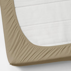 Plain Cotton King Size Elastic Fitted Bedsheet With 2 Pillow Covers - 72 X 78 X 8 Inches, Beige | Ideal For Home Bedrooms, Hotel Rooms, Guest Bedsheet