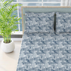 100% Cotton Bedsheet Set For Double Bed - 108 X 108 Inches, Grey | 1 Double Bed Sheet & 2 Pillow Covers - Gift For Weddings Or Birthdays King Size