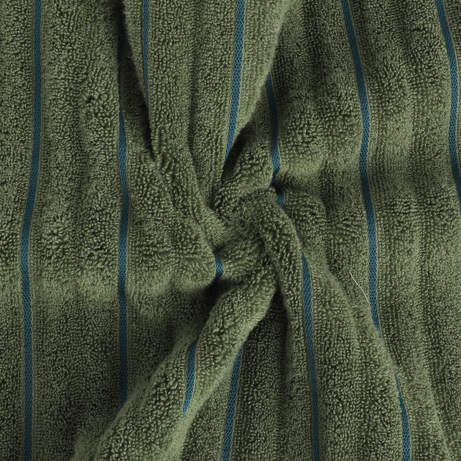 Spaces 100% Cotton Hand Towel 400 Gsm | High Loft Ribbed Texture High Absorbency Hand Towel - Dark Green