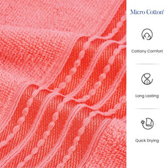 Micro Cotton Remy Basel Luxury Terry Cotton Bath Towel 550 Gsm | Super Comfortable 100% Long Staple Cotton Bath Towel (Pink Coral)