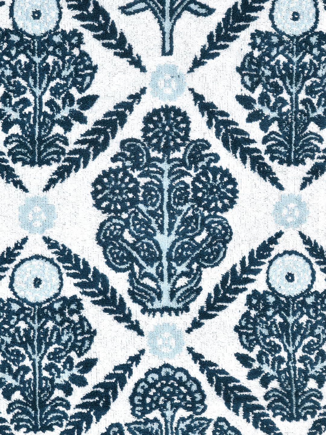 Homefresh Print Cotton Bath Towel 500 Gsm | Geometric Pattern Navy Blue & Grey (Mehr)