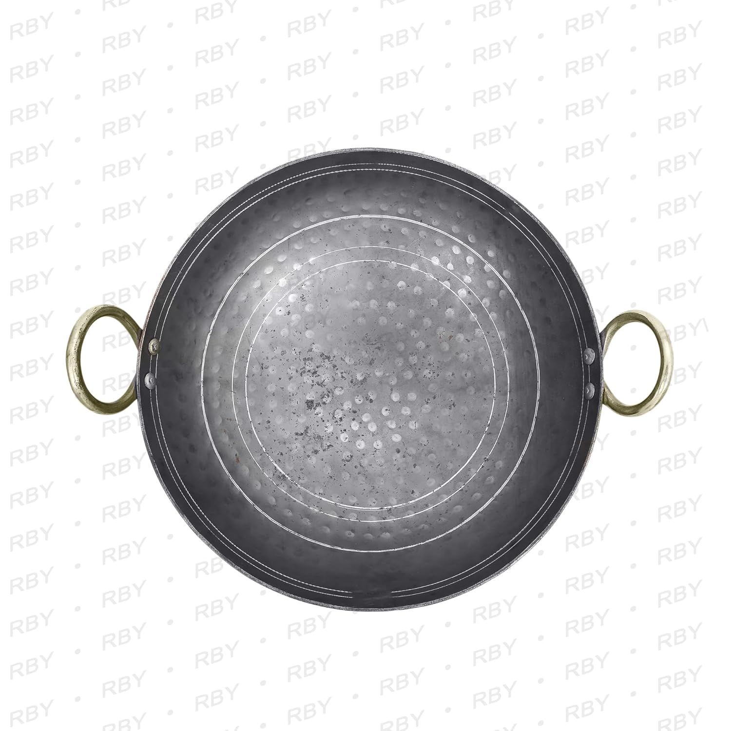 Iron Hammered Kadai 10 Liters | Deep Frying Kadai Handmade Useful For Frying & Cooking - Free Stainless Steel Scrubber