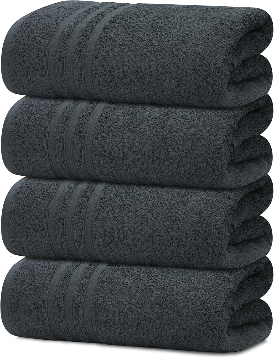 Tiqh 100% Cotton Thick & Plush Luxury Hand Gym & Workout Hand Towel 800 Gsm - Set Of 4 (Grey)