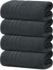 Tiqh 100% Cotton Thick & Plush Luxury Hand Gym & Workout Hand Towel 800 Gsm - Set Of 4 (Grey)
