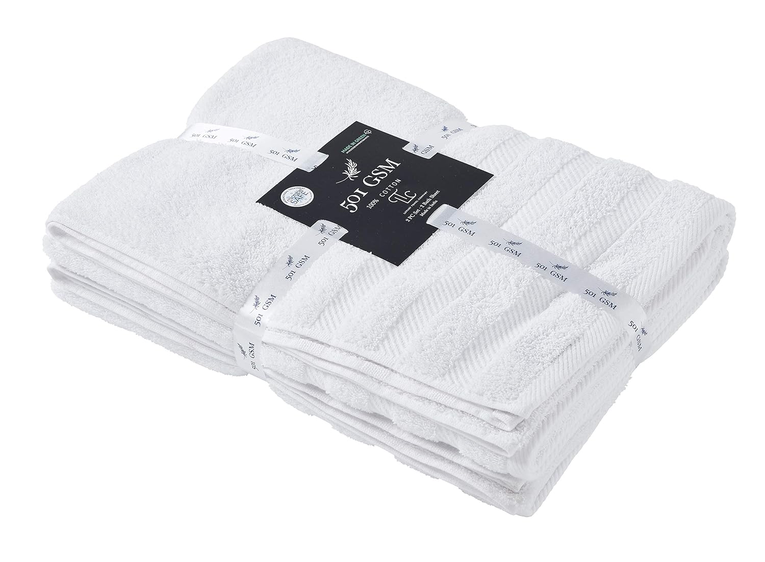 Senses By Riba Cotton Bath & Swim Towel 1000 Gsm | Ultra Soft, Super Absorbent Bath Sheet (White) - Pack Of 2