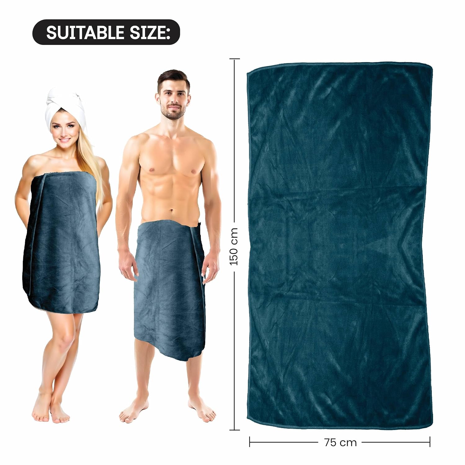 Housse Premium Microfiber Bath Towel 550 Gsm | Extra Large Quick Dry Towels For Women & Men | Super Soft Plush | Ultra Absorbent For Home Swimming Sports & Travel (Jungle Green)