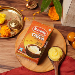 Natural Premium Desi Ghee Danedar By Novelty | Great Source Of Protein Fiber Desi Ghee Help Healthy Hair Growth | (1 Litr) 33.8 Ounce | Box Pack