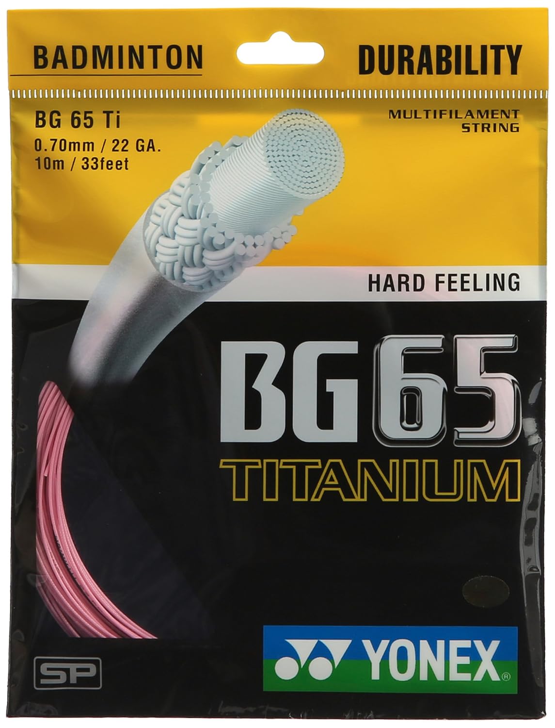 Yonex BG 65 Titanium Badminton Strings, Designed For Hard Hitters