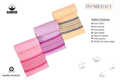 Plushcraft 100% Cotton Large Size Bath Towel 900 Gsm | Ultra Soft, Absorbent, Light Weight & Quick Dry Towel | Set Of 3 (Pink, Lavender, Peach)