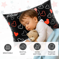 Microfiber Pillows For Bed, Soft Pillow For Sleeping, Disney Print - Black - 16 X 24 Inch | Washable & Neck Support Pillows | For Sleeping Bedroom & Living Room, Suitable For All Sleepers