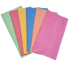 Tuni Mani Plain Turkish Hand Towel 100% Cotton 1200 Gsm (Pack Of 6) - Multicolour
