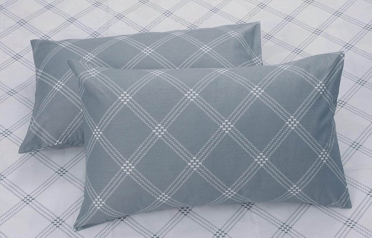 Single Bedsheet Cotton With 1 Pillow Cover - 55 X 88 Inches, White & Grey | Lightweight, Soft & Breathable - Perfect For Gifting On Weddings Bedsheet