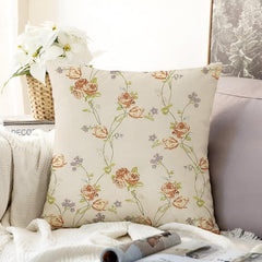 Microfiber Square Pillow Cushion For Sofa & Bed, Brown Rose - 24 X 24 Inch | Soft, For Comfort & Back Support | Breathable, Premium Cotton Cushion Cover With Zip, Hypoallergenic - Set Of 1