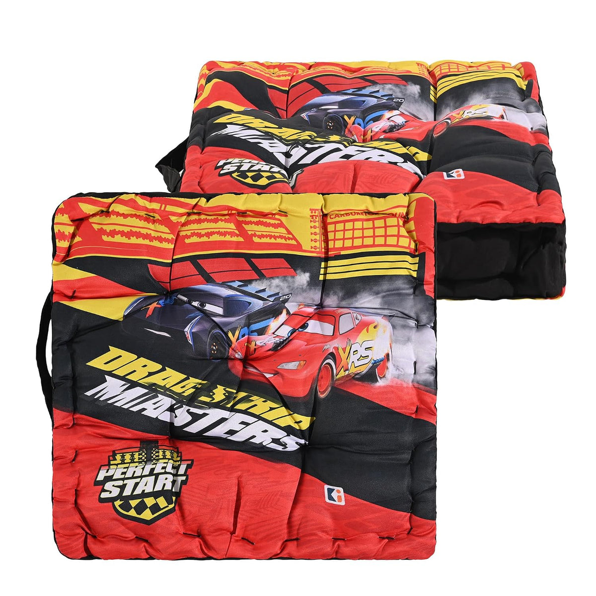 Cotton Chair Cushions Pillow For Sitting, For Back Rest, Disney Car - Red & Black | Chair Pad For Office Work & Posture Support | Lightweight & Portable, Durable & Long Lasting - Pack Of 2