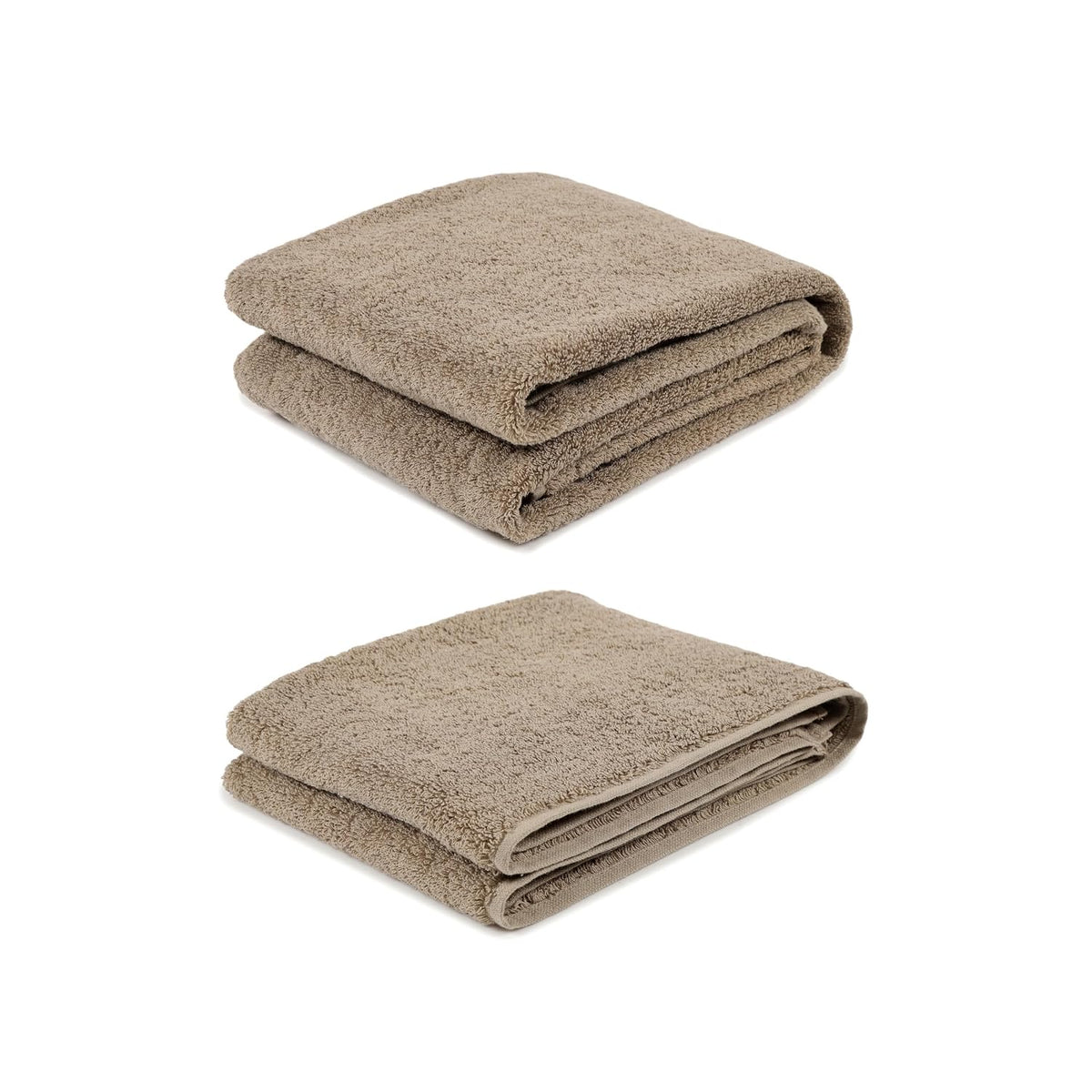 Sanglobal 100% Cotton Premium Soft Bath Towel & Hand Towel 800 Gsm (Light Brown) - Pack Of 2