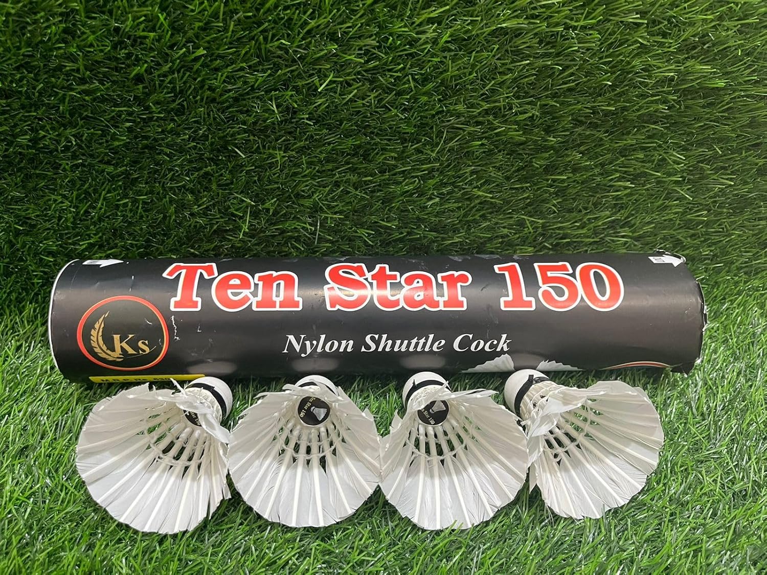 Ten Star 150 Premium White Feather Badminton Shuttlecock For Indoor And Outdoor | Pack Of 10 , With Heavy Cork And Excellent Flite For Beginner