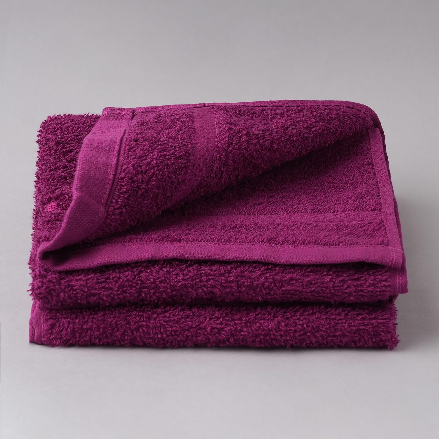 Welspun 100% Cotton Easy Care Hand Towel 400 Gsm | Quick Dry Ultra Soft Hand Towel (Dark Magenta) - Pack Of 2