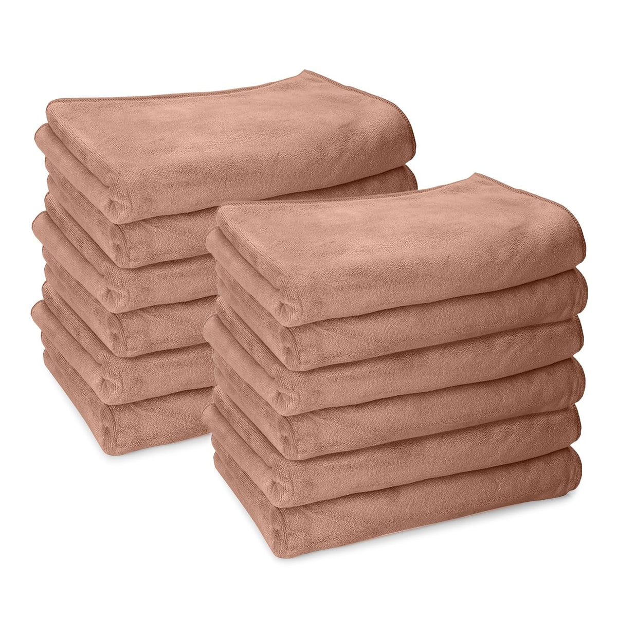 Housse Premium Microfiber Face Towel 1700 Gsm | Korean Beauty Ultra Absorbent, Odour-Free, Quick Dry Face Towel (Pack Of 12) - Warm Beige