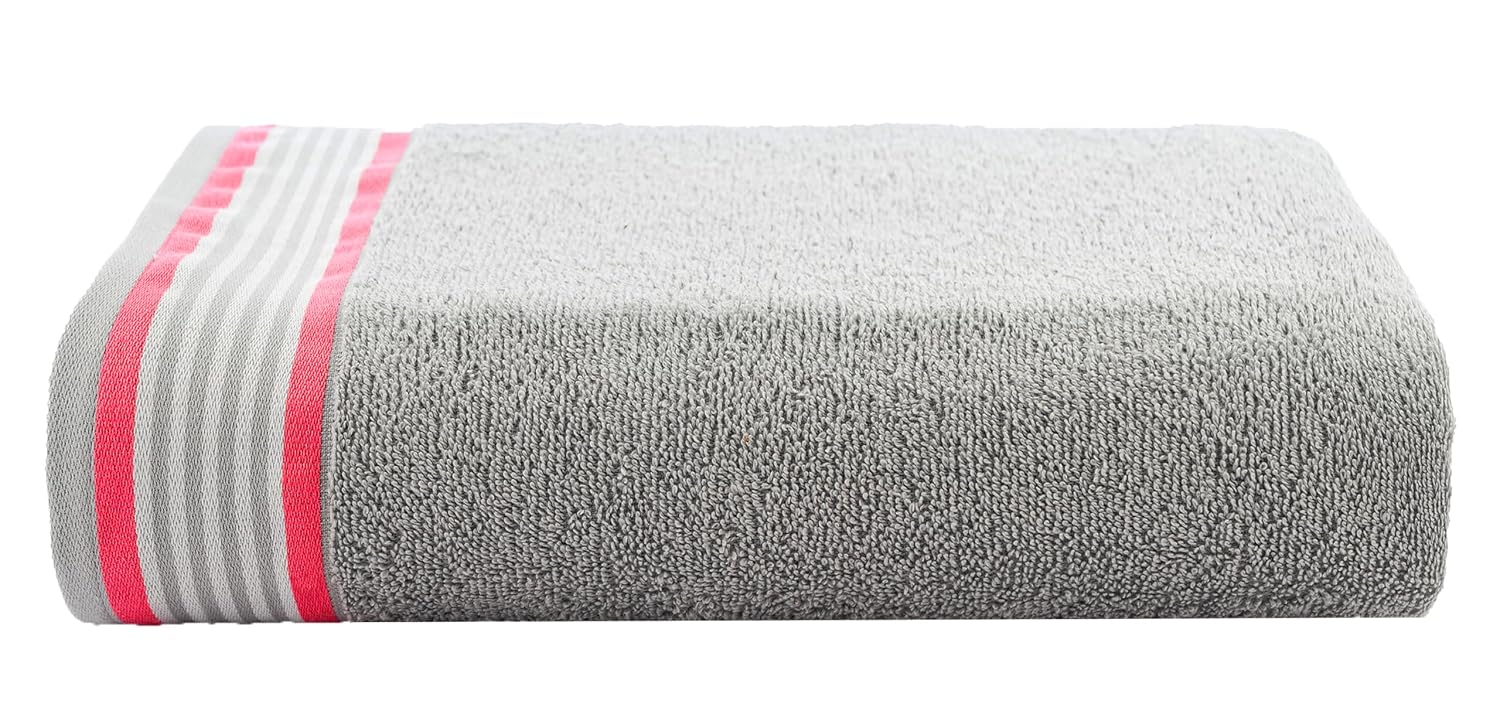 Casa Copenhagen Germany Design 2 Bath + 2 Hand & 2 Washcloths Towels 1800 Gsm | He & She Super Soft Collection 100% Cotton 6 Piece Towel Set - Grey Violet & Dusty Pink