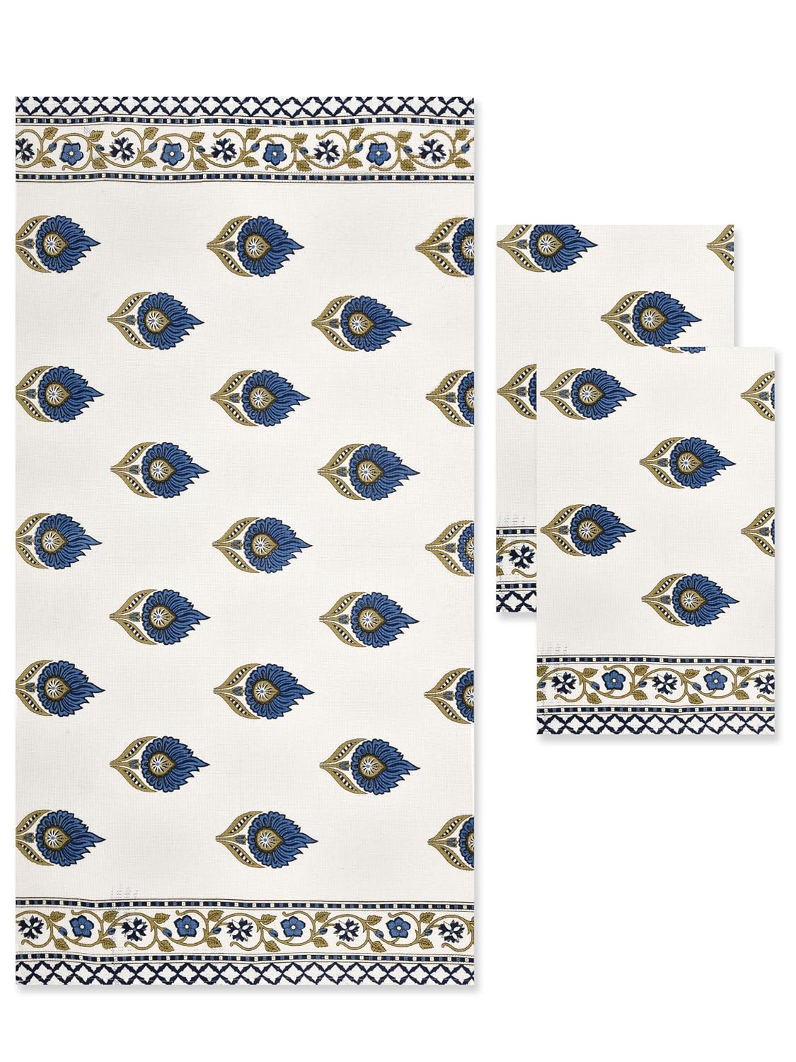 Mafatlal Madhuban 1 Bath & 2 Hand Towels 700 Gsm | Premium Waffle Weave (Porcelain) - 3 Pcs