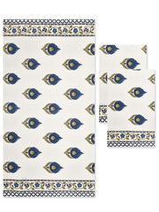 Mafatlal Madhuban 1 Bath & 2 Hand Towels 700 Gsm | Premium Waffle Weave (Porcelain) - 3 Pcs