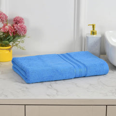 Cotton Bolls Textiles 100% Cotton Bath Towel 600 Gsm | Super Soft & Absorbent Quick-Dry Bath Towel Textured & Durable Cotton Towel (Aqua)