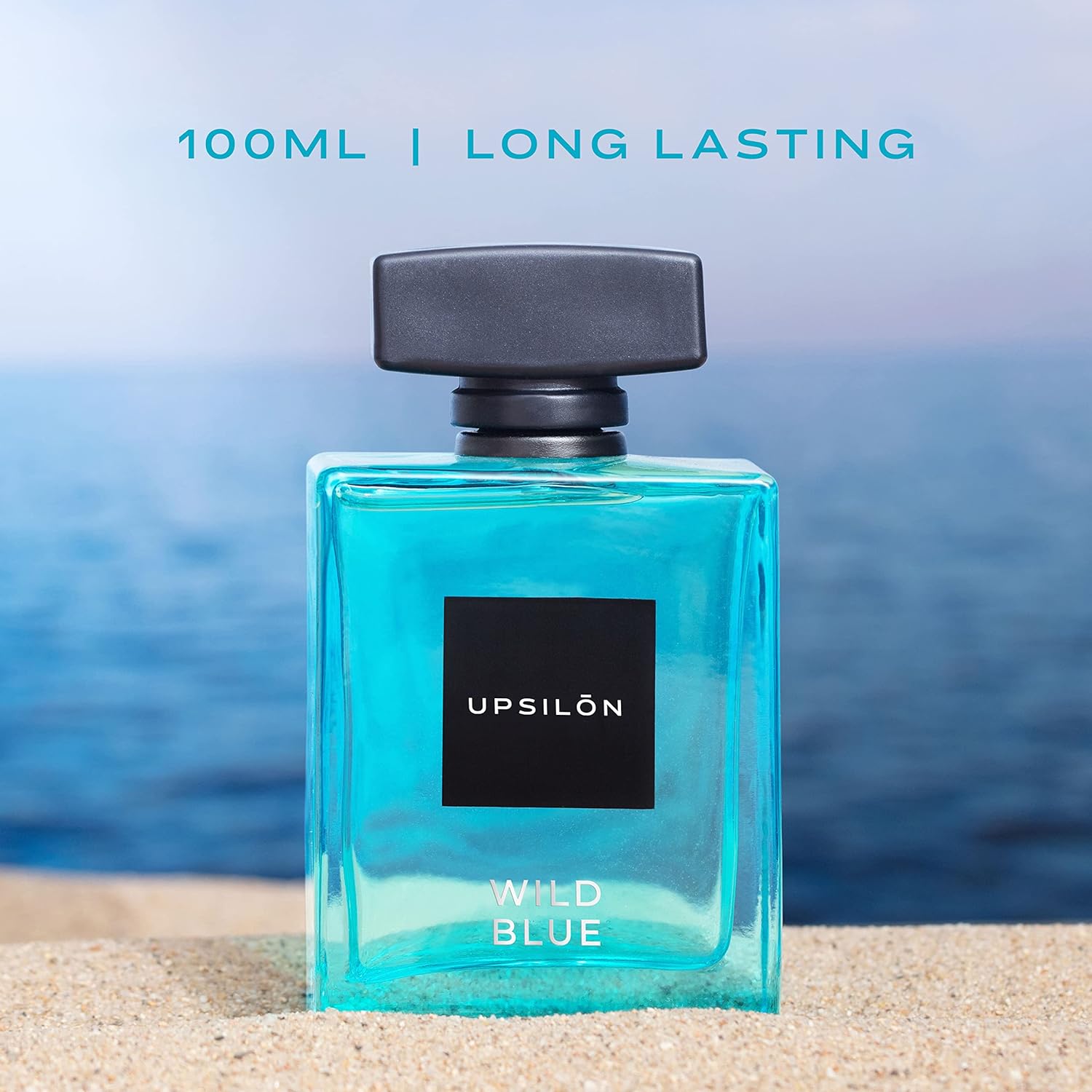 Upsilon Wild Blue Eau De Parfum For Men 100ml 3.4 Fl.oz. Long Lasting Fresh & Powerful Fragrance | Travel Friendly