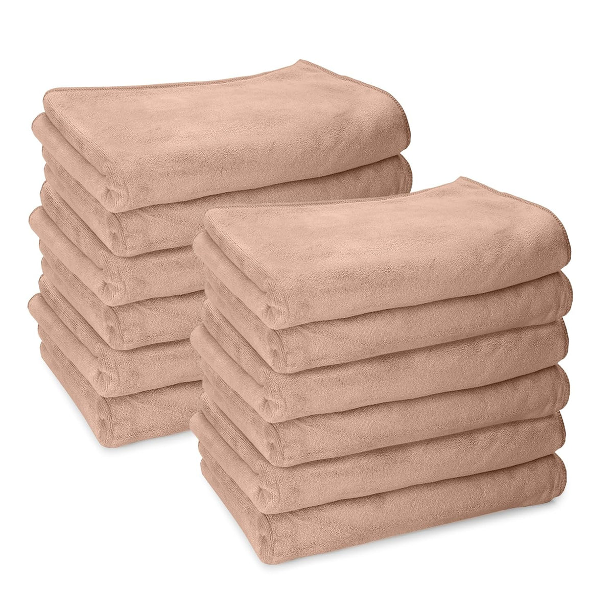 Housse Premium Microfiber Face Towel 1700 Gsm | Korean Beauty Ultra Absorbent, Odour-Free, Quick Dry Face Towel (Pack Of 12) - Peachy Pearl