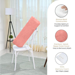 Memory Foam Half Body Pillow, For Sleeping & Hugging, Pregnancy, Peach - 30 X 10 X 5 Inches | Long Cuddle Pillow Suitable For Side Sleepers & Back Support | Velvet Cover, Bed Pillow
