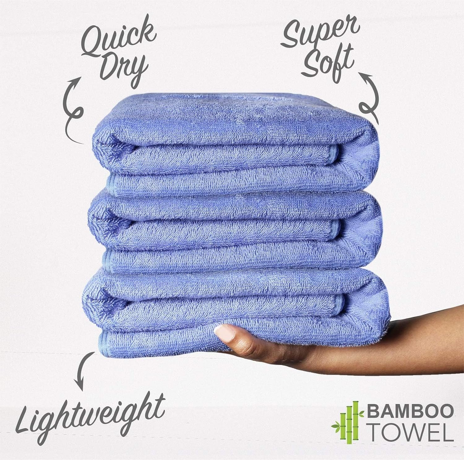Heelium Bamboo Bath Towel 3x Softer & Quick Drying 400 Gsm (Iris)