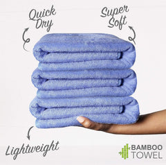 Heelium Bamboo Bath Towel 3x Softer & Quick Drying 400 Gsm (Iris)